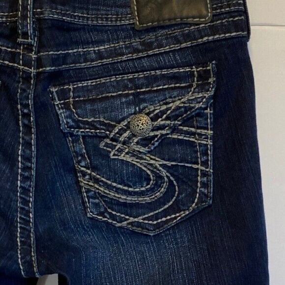 Silver Suki Surplus Flap Pockets Bootcut Jeans Women Sz 28  Mid Rise Embroidery - Picture 5 of 13
